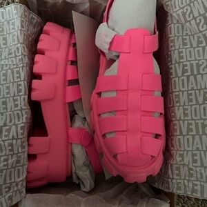 Vibrant Pink Chunky Sandals